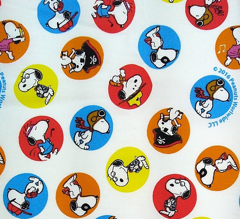 Tecido Tricoline Infantil Snoopy Bolas Coloridas - Fundo Branco