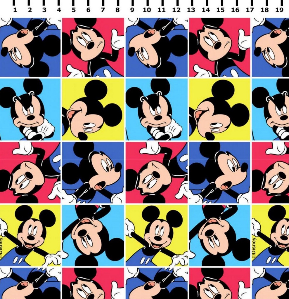 Tecido Tricoline Mickey Mouse Multicolor em Quadrinhos - Disney