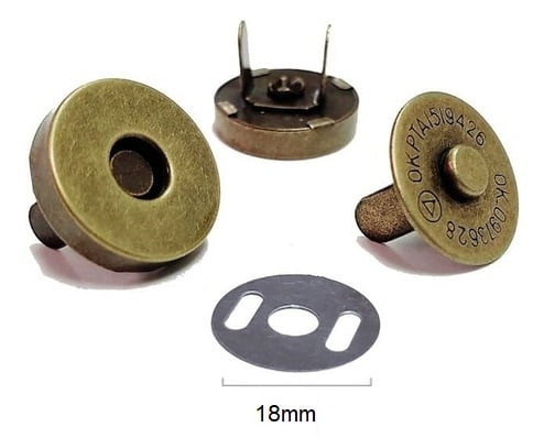 Botão Magnético (Ouro Velho) - Diâmetro 18mm 