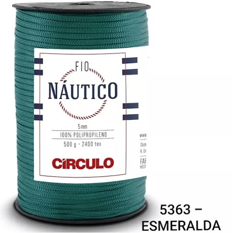 Fio Náutico 5mm Círculo Polipropileno Crochê Tricô Cor Esmeralda - 5363