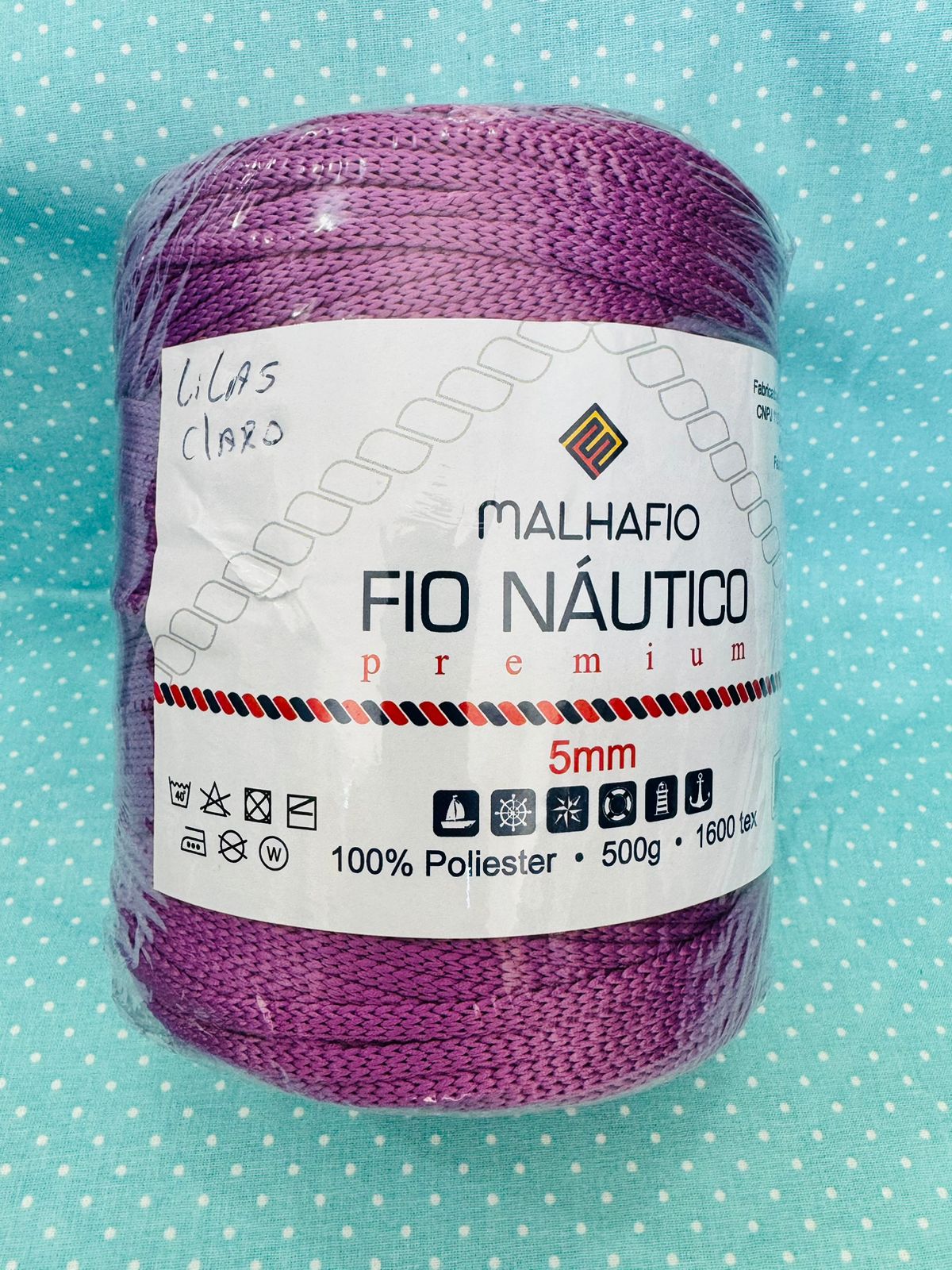 Fio náutico premium 5mm Malhafio 500g 100% poliester - LILAS