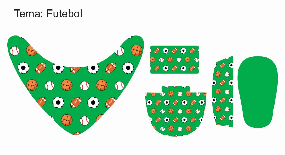 Tecido Painel Kit Babador e Sapatinho de Bebê - Futebol - Preço de 80cm x 54cm