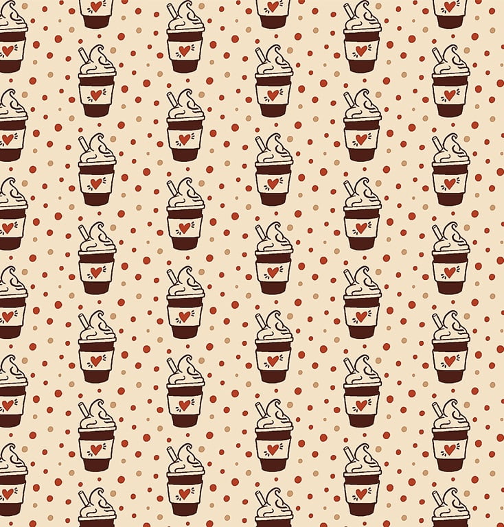 Tecido Tricoline Cafe Latte - Coleção Coffee Break  