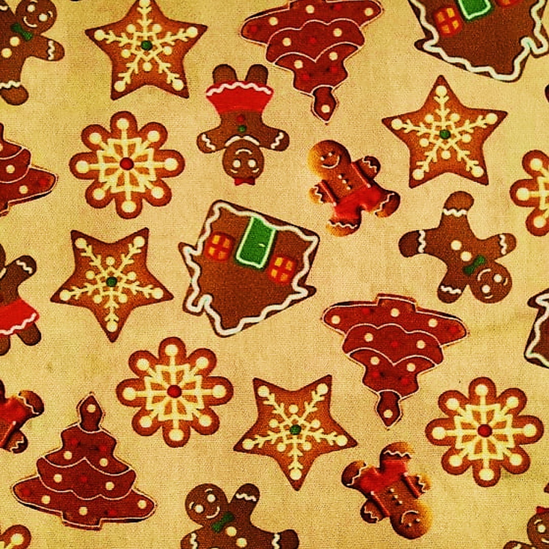 Tecido Tricoline Digital Biscoitos de Natal - Coleção de Natal