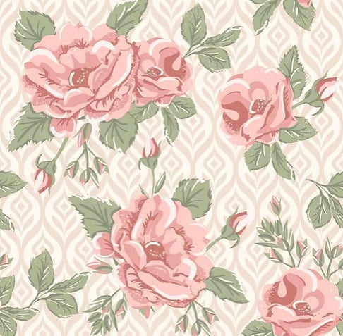 Tecido Tricoline Floral Rosa- Coleção Florescer