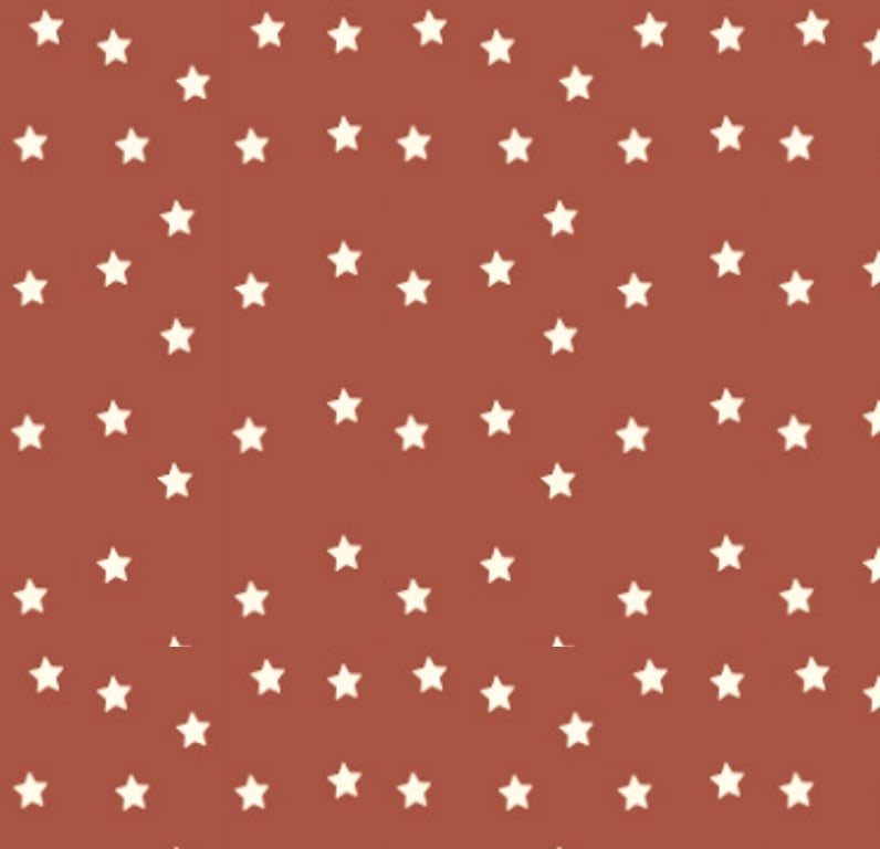 Tecido Tricoline Mini Estrela Branca - Fundo Marrom Pele