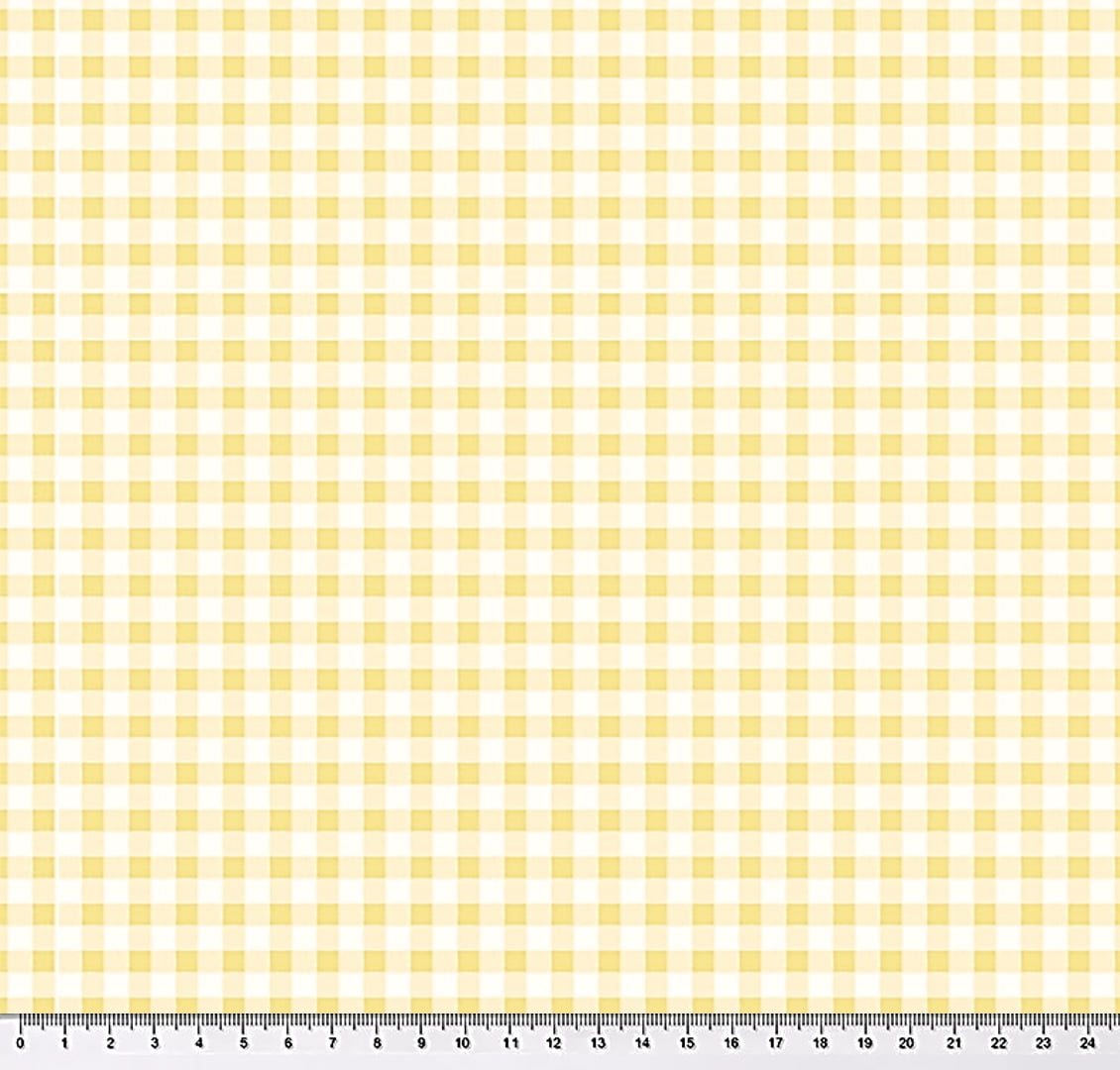 Tecido Tricoline 100% algodão Xadrez Amarelo Canário