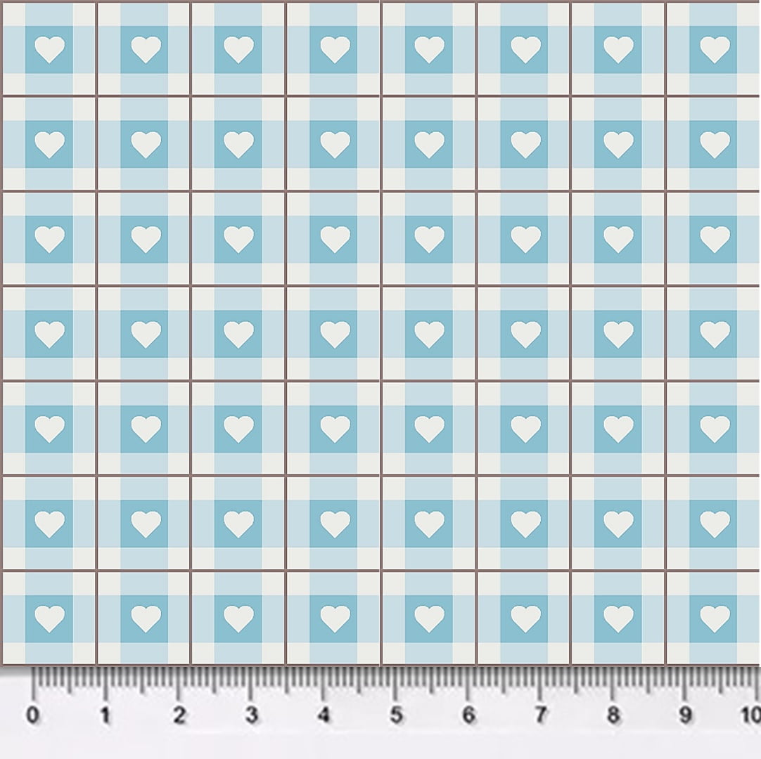 Coleção de papéis DIGITAIS - Xadrez e Corações Brancos - Cores Fortes