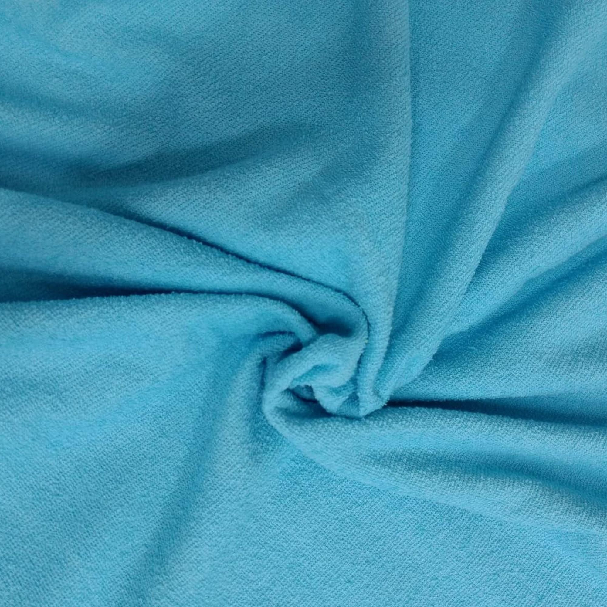 Tecido Felpudo ou Atoalhado Azul Turquesa