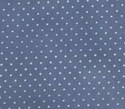 Tecido Tricoline - Estampa Micro Poá Branco - Fundo Azul Jeans 