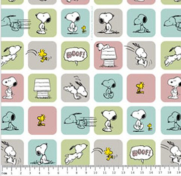 Tecido Tricoline Infantil Snoopy Quadrinhos (Fundo Branco) 