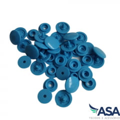 Botão de Pressão Plástico Ritas - Azul Turquesa - 12mm - Pacote com 10 unidades