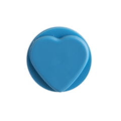 Botão de Pressão Plástico Ritas em Formato de Coração - Azul Alfazema - 10mm - Pacote com 10 unidades