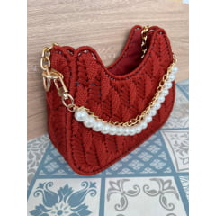 Alça de Bolsa Corrente com Perolas para Bolsa de Crochê Alça de Bolsa Corrente com Perolas para Bolsa de Crochê