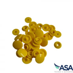 Botão de Pressão Plástico Ritas - Amarelo Ouro - 12mm - Pacote com 10 unidades 