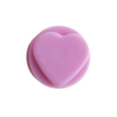 Botão de Pressão Plástico Ritas em Formato de Coração - Rosa Flamingo - 10mm - Pacote com 10 unidades