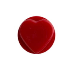 Botão de Pressão Plástico Ritas em Formato de Coração - Vermelho - 10mm - Pacote com 10 unidades