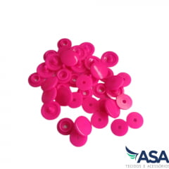 Botão de Pressão Plástico Ritas - Rosa Cítrico Neon - 12mm - Pacote com 10 unidades