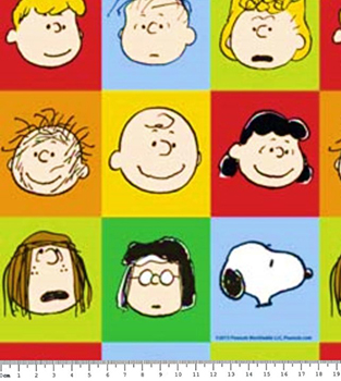 Tecido Tricoline Infantil Snoopy Faces da Turma - Preço de 48 cm x 150 cm