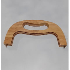 Fecho em Madeira Com Detalhe Metalizado e Parafusos Fecho da Vovó 21 Cm - Und-BSMT21 Natural