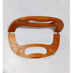 Fecho em Madeira Com Detalhe Metalizado e Parafusos Fecho da Vovó 21 Cm - Und-BSMT21 Caramelo