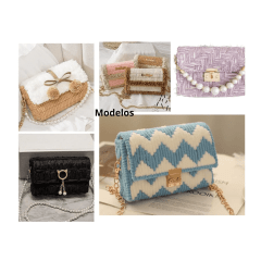 Tela Estrutura Para Bolsa de Crochê Furo Para Fio 5 MM - Malha Chenille Kit 5 Pçs - 40X36