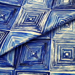 Tecido Sarja Decor - Sousplat - Losango Aquarelado Azul - Coleção Mesa Posta 