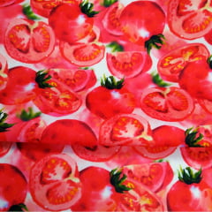 Tecido Sarja Decor - Sousplat - Tomates - Coleção Mesa Posta