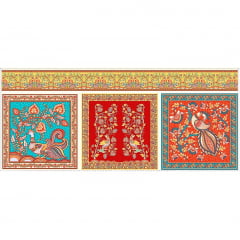 Tecido Tricoline Almofada - Kalamkari - Coleção Kalamkari Preço de 60 cm x 150 cm 