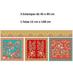 Tecido Tricoline Almofada - Kalamkari - Coleção Kalamkari Preço de 60 cm x 150 cm 