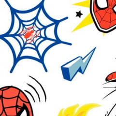 Tecido Tricoline Homem Aranha - Fundo Branco - Coleção Marvel