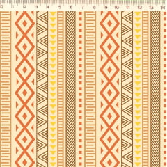 Tecido Tricoline Tribal - Fundo Bege - Coleção Baby Tribe  