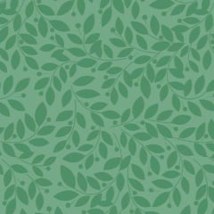 Tecido Tricoline Mini Folhas - Fundo Verde Mineral - Coleção Gourmet 