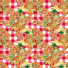 Retalho Tricoline Digital Fatias de Pizza - Coleção Pizza 