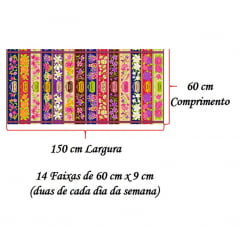Tecido Tricoline Barrado Semaninha - Flores de Evanuza - Preço de 60 cm x 150 cm