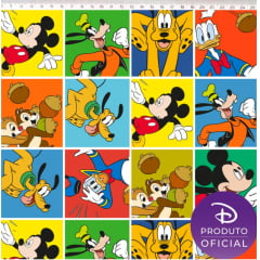 Tecido Tricoline Digital Quadrinhos Multicolor Mickey and Friends - Coleção Disney Digital  