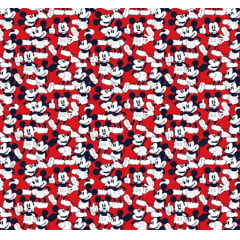 Tecido Tricoline do Mickey - Fundo Vermelho - Coleção Disney
