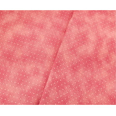 Tecido Tricoline Micro Poá Branco com Poeira - Fundo Rosa Chiclete - Preço de 50 cm x 150 cm