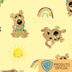 Tecido Tricoline Scooby-Doo Baby - Fundo Amarelo - Coleção Warner Bros